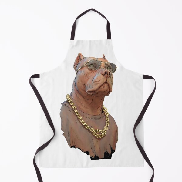 Item preview, Realistic Fawn Pitbull Streetwear | Natural Hip Hop Dog Gold Chain designed and sold by BrasilStickers.