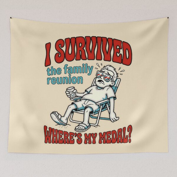 Item preview, I Survived The Family Reunion Where's My Medal Graphic — Funny Family Humor Summer Holiday  designed and sold by SkTee2k.