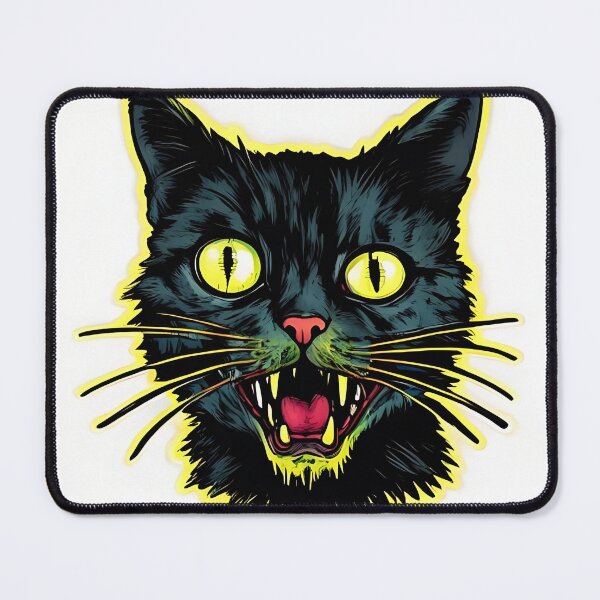 Item preview, Cursed Cat: Misaligned Cat with Crooked Smile Sticker designed and sold by Mercella-Inc.