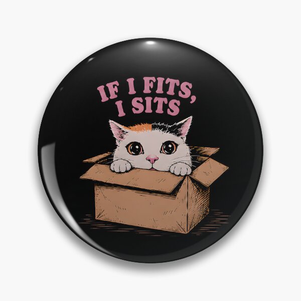 Item preview, If I Fits I Sits Cat in Box Funny Cat Lover Design designed and sold by ChaoticCatIlust.