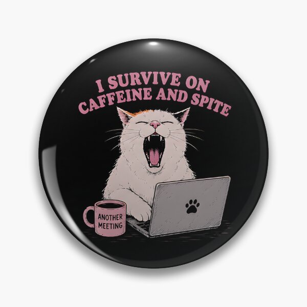 Item preview, Office Cat Surviving on Coffee and Sarcasm Funny Design designed and sold by ChaoticCatIlust.