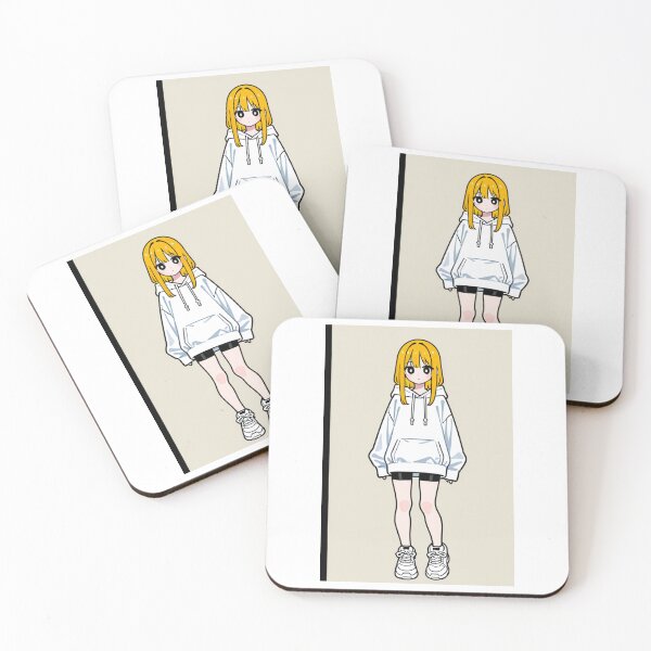 Item preview, Fashion - Girl with Yellow Hair White Hoodie Bike Shorts designed and sold by AnimeShin.