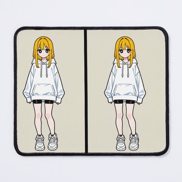Item preview, Fashion - Girl with Yellow Hair White Hoodie Bike Shorts designed and sold by AnimeShin.