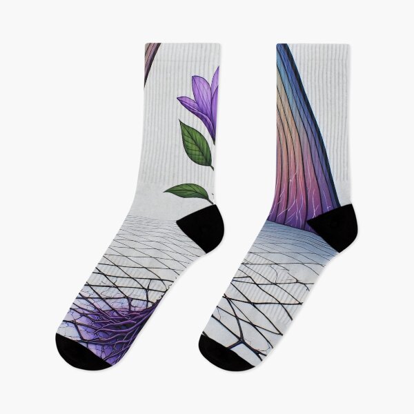Item preview, A delicate purple flower blooms beneath a colorful rainbow. designed and sold by Mianku | Für das Leben.