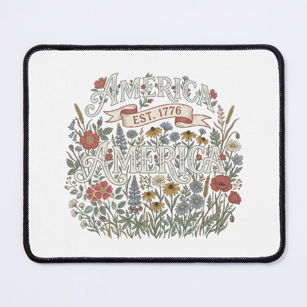 Item preview, Vintage America Wildflowers Patriotic EST 1776 Design designed and sold by Paper Drip.
