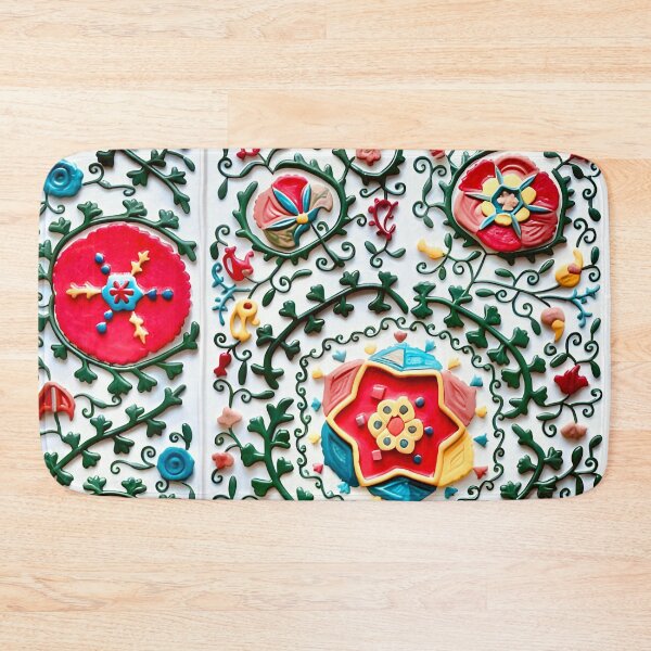 Item preview, Uzbekistan Suzani Floral Pattern designed and sold by Vicky Brago-Mitchell®.