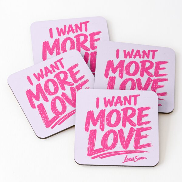 Item preview, I WANT MORE LOVE | Lavender Typography Art | Pink Romantic Lettering designed and sold by BlueberrySwan.