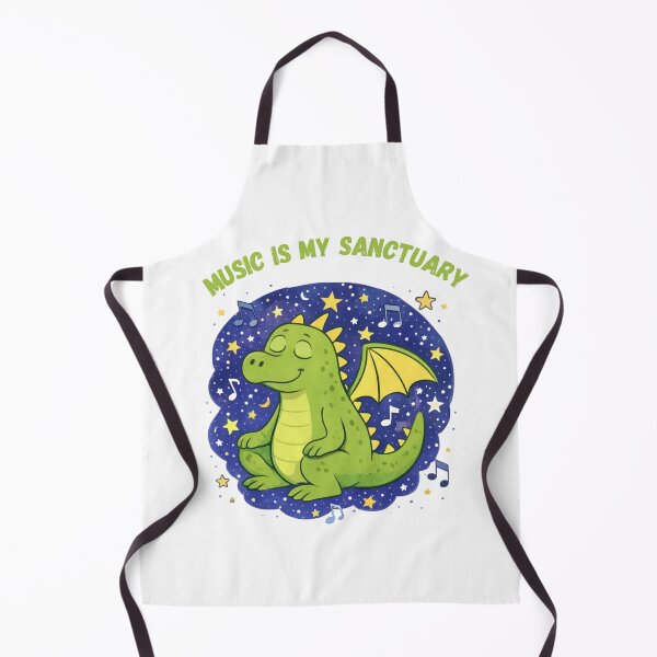 Item preview, Music Is My Sanctuary Cute Dragon – Cute Zen Dragon Meditating in Starry Night Sky designed and sold by Inka Moon Design.