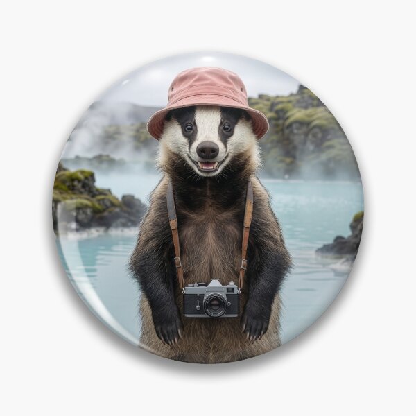Item preview, Badger Visits Blue Lagoon in Iceland designed and sold by Tridentulus.
