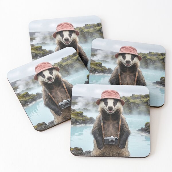 Item preview, Badger Visits Blue Lagoon in Iceland designed and sold by Tridentulus.