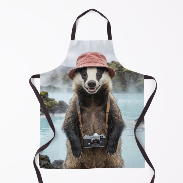 Item preview, Badger Visits Blue Lagoon in Iceland designed and sold by Tridentulus.