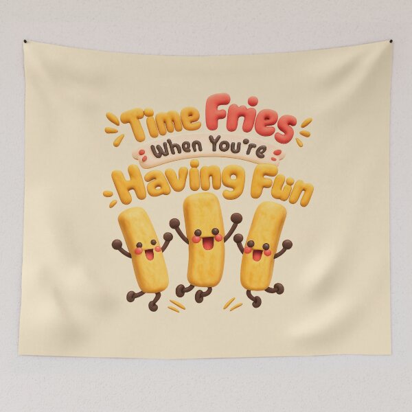 Item preview, Cute French Fries Pun Sticker - Time Fries When You're Having Fun | Kawaii 3D Food Art designed and sold by Moons Studio.