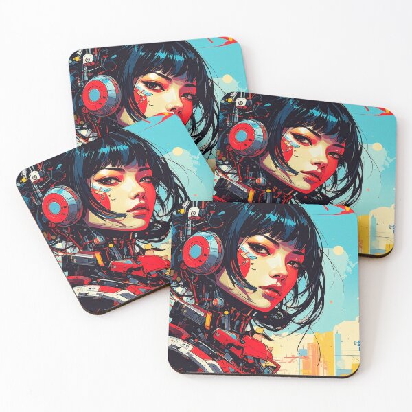 Item preview, Cyberpunk Japanese Woman Girl Portrait Art T-Shirt | Futuristic Anime Sci-Fi Aesthetic Gift for Her/Him designed and sold by PYRAMIDA Co..