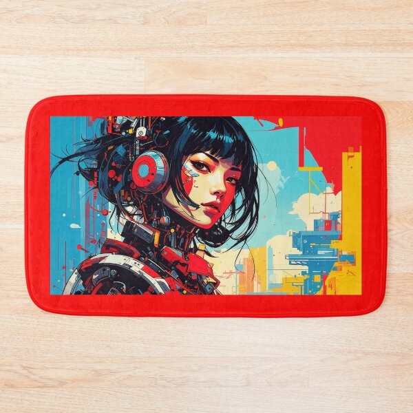 Item preview, Cyberpunk Japanese Woman Girl Portrait Art T-Shirt | Futuristic Anime Sci-Fi Aesthetic Gift for Her/Him designed and sold by PYRAMIDA Co..