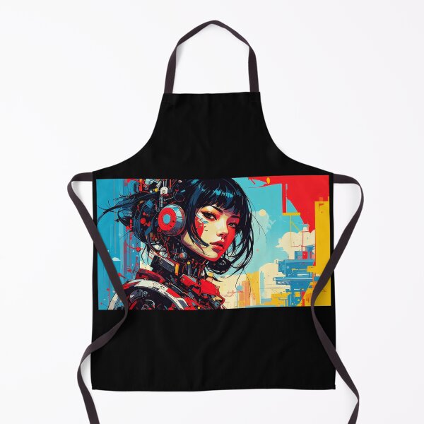 Item preview, Cyberpunk Japanese Woman Girl Portrait Art T-Shirt | Futuristic Anime Sci-Fi Aesthetic Gift for Her/Him designed and sold by PYRAMIDA Co..