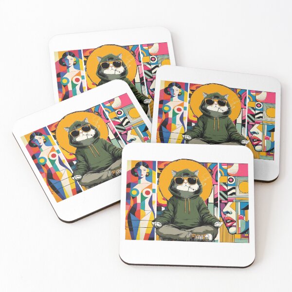 Item preview, Zen Rebel Cat – Abstract Street Art Edition designed and sold by Aritrikabd.