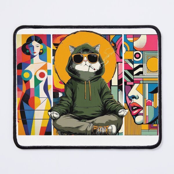 Item preview, Zen Rebel Cat – Abstract Street Art Edition designed and sold by Aritrikabd.