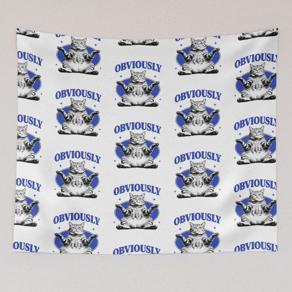 Item preview, Obviously Cat Funny Sarcastic Retro Cat Design designed and sold by ChaoticCatIlust.