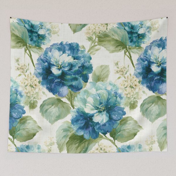 Item preview, Oil Painting Blue Hydrangea Botanical Pattern Housewarming Gift designed and sold by Vibrantdream.