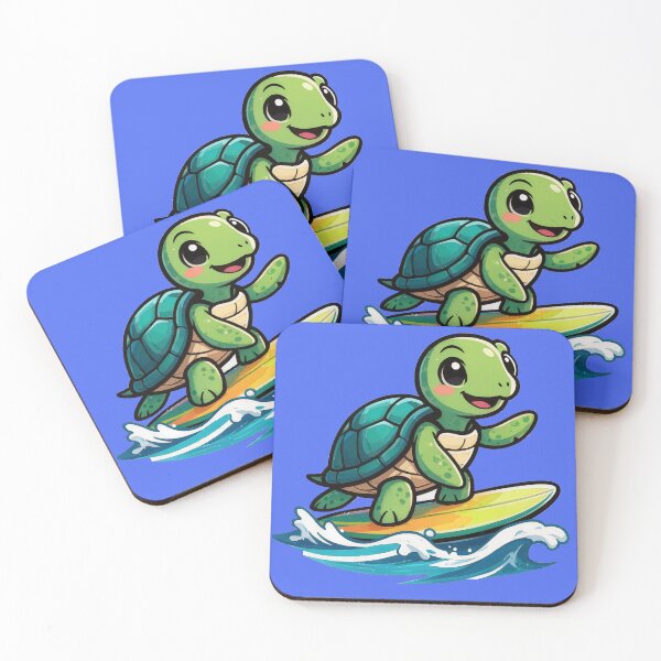 Item preview, Surfing Sea Turtle – Cute Cartoon Ocean Rider Design designed and sold by shorethings.
