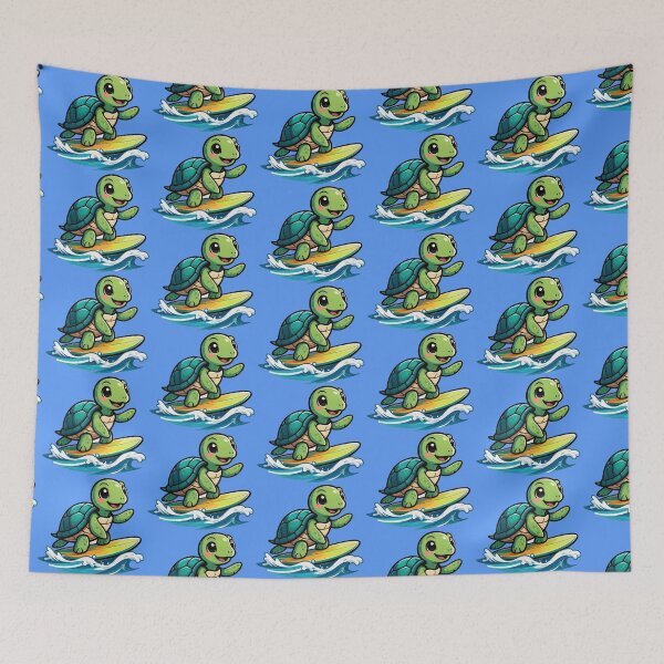Item preview, Surfing Sea Turtle – Cute Cartoon Ocean Rider Design designed and sold by shorethings.