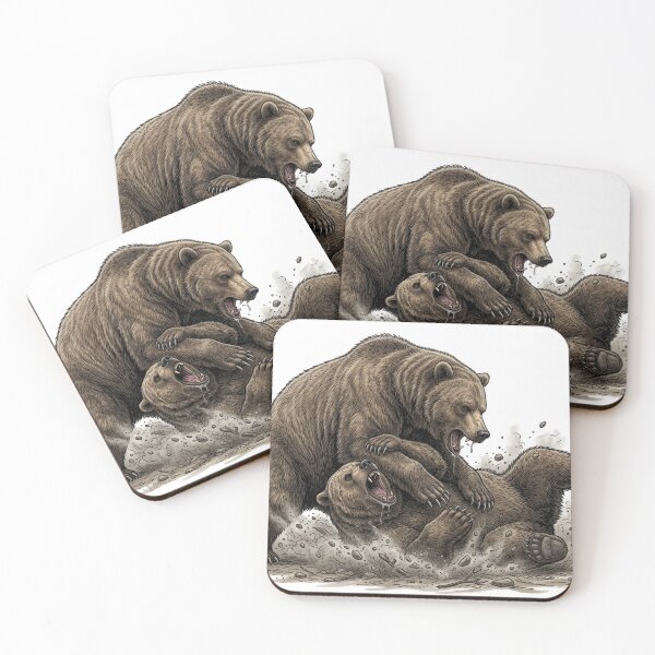 Item preview, Grizzly bears fighting designed and sold by The-graphic-Artist .