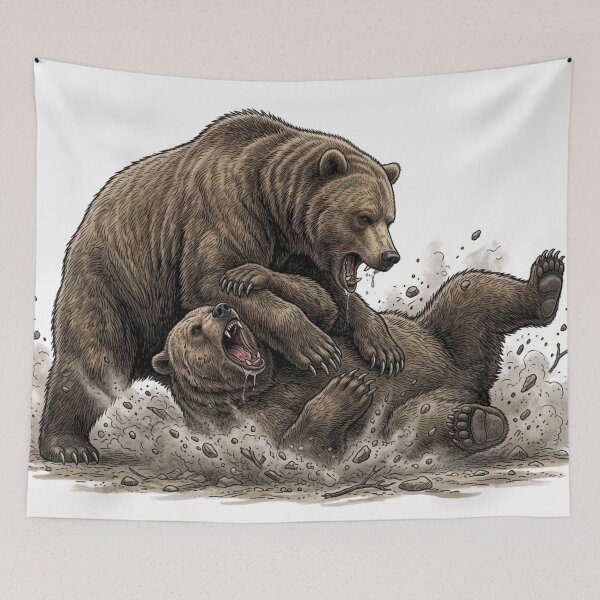 Item preview, Grizzly bears fighting designed and sold by The-graphic-Artist .