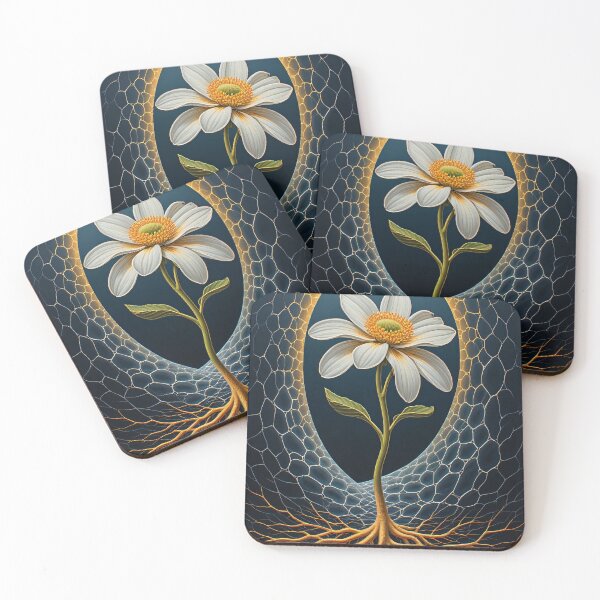 Item preview, Flower with roots in a golden circle designed and sold by Mianku | Für das Leben.