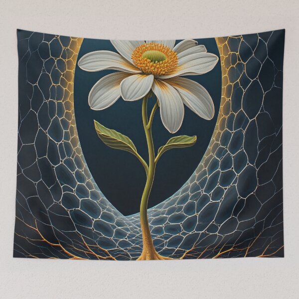 Item preview, Flower with roots in a golden circle designed and sold by Mianku | Für das Leben.