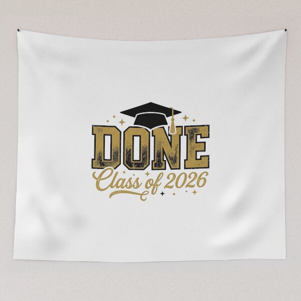 Item preview, DONE Class Of 2026 Vintage Gold Graduation Cap designed and sold by drchzak.