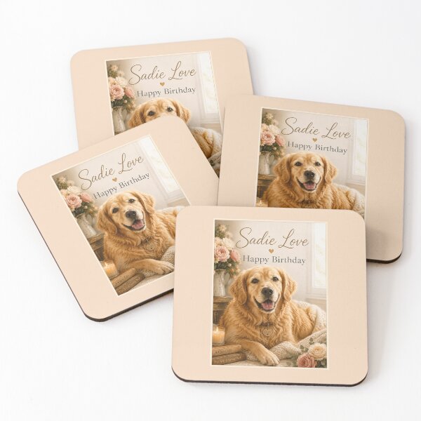 Item preview, Sadie Love – Golden Retriever Birthday Card | Happy Birthday Dog Lover Card designed and sold by Novel Works Studio.
