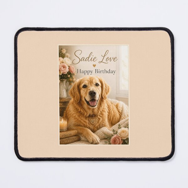 Item preview, Sadie Love – Golden Retriever Birthday Card | Happy Birthday Dog Lover Card designed and sold by Novel Works Studio.