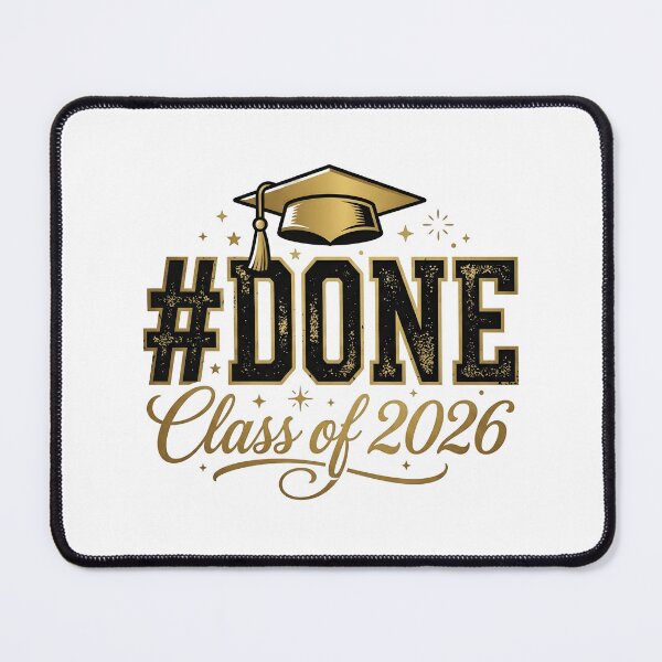 Item preview, Hashtag DONE Class Of 2026 Retro Gold Graduation designed and sold by drchzak.