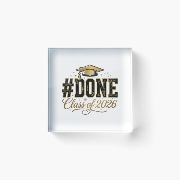Item preview, Hashtag DONE Class Of 2026 Retro Gold Graduation designed and sold by drchzak.