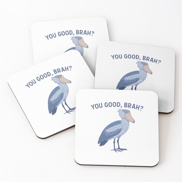 Item preview, Fun Shoebill stork illustration with the quote " YOU GOOD, BRAH?"  graphic meme for t-shirts and apparel designed and sold by MKTreasures.