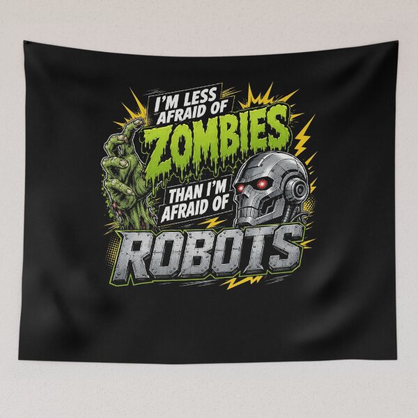Item preview, Zombies vs Robots Funny Monster Comic Graphic designed and sold by Department61.