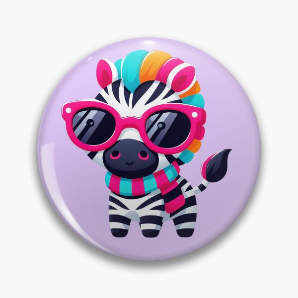 Item preview, Cute Colorful Zebra With Pink Glasses designed and sold by SweetLilith.