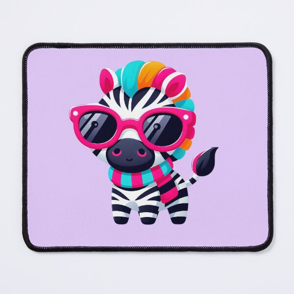 Item preview, Cute Colorful Zebra With Pink Glasses designed and sold by SweetLilith.