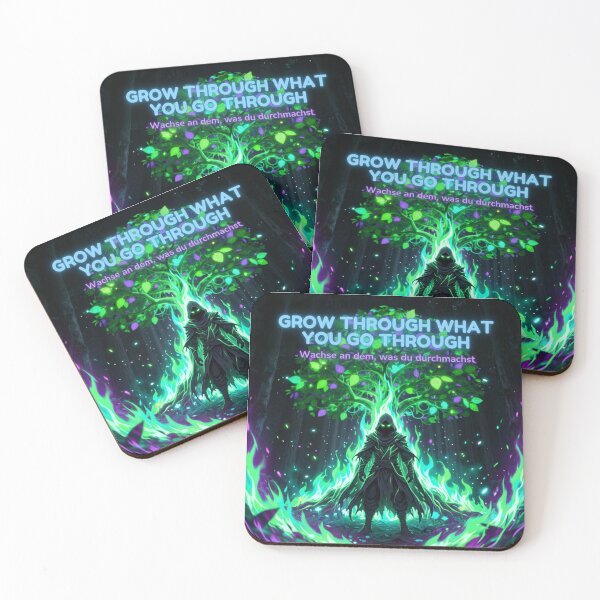 Item preview, Neon Samurai – Grow Through What You Go Through | Motivational Japanese Warrior Art designed and sold by DervoTeck2767.