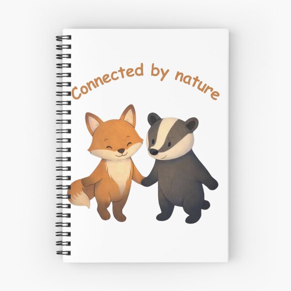 Item preview, Connected By Nature Cute Fox and Badger – Sweet Woodland Friends Holding Hands designed and sold by Inka Moon Design.