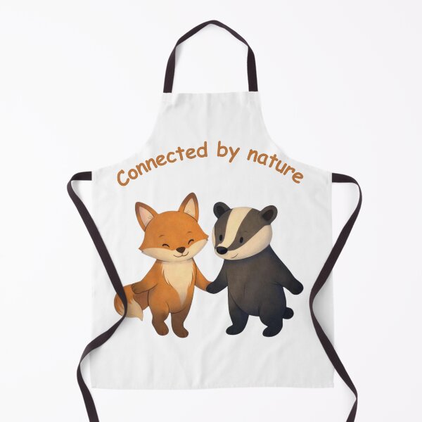 Item preview, Connected By Nature Cute Fox and Badger – Sweet Woodland Friends Holding Hands designed and sold by Inka Moon Design.