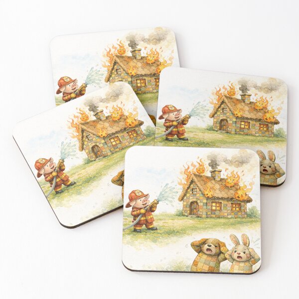 Item preview, Pig Firefighter Burning House designed and sold by OnePercent992.