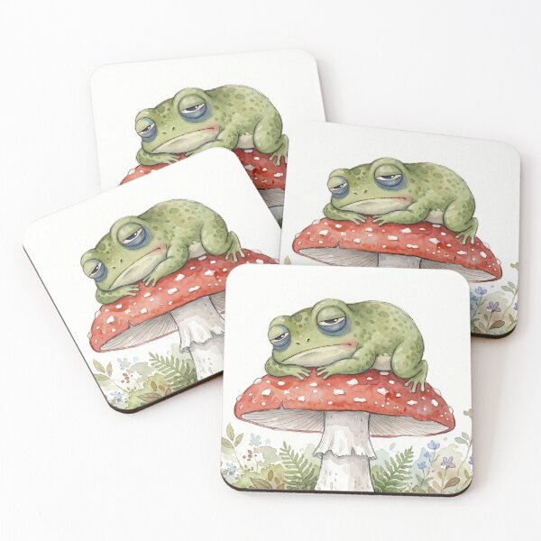 Item preview, Tired But Trying Cottagecore Frog and Mushroom designed and sold by MintedMinds.