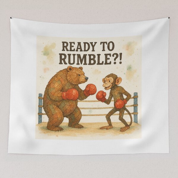 Item preview, Bear and Monkey Boxing designed and sold by OnePercent992.