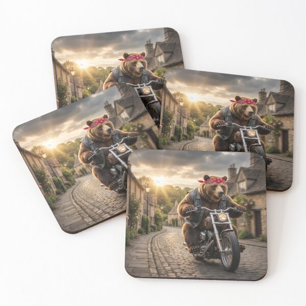 Item preview, Grizzly Bear Biker Motors around English Village designed and sold by Tridentulus.