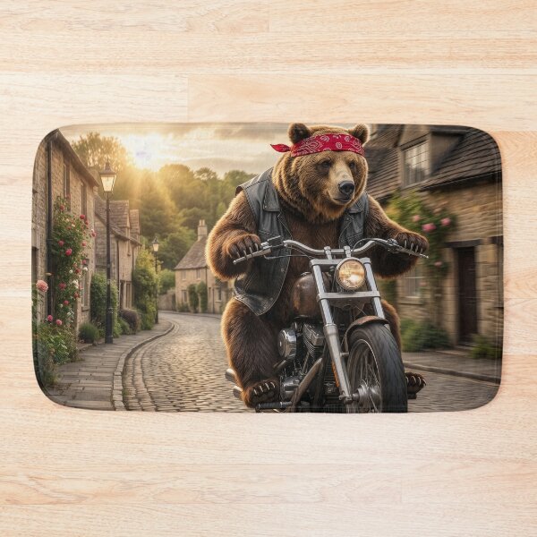Item preview, Grizzly Bear Biker Motors around English Village designed and sold by Tridentulus.