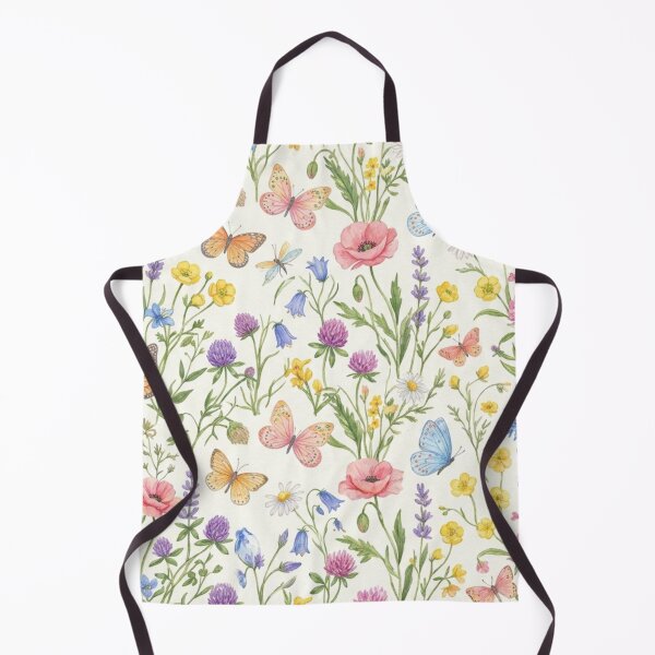 Item preview, Vintage Wildflower Meadow Pattern with Butterflies and Dragonflies designed and sold by FashioonTrends.