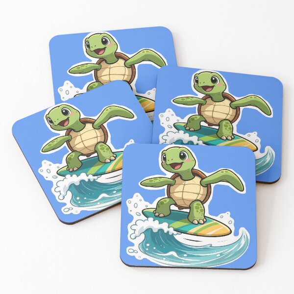 Item preview, Surfing Sea Turtle – Cute Cartoon Ocean Rider designed and sold by shorethings.