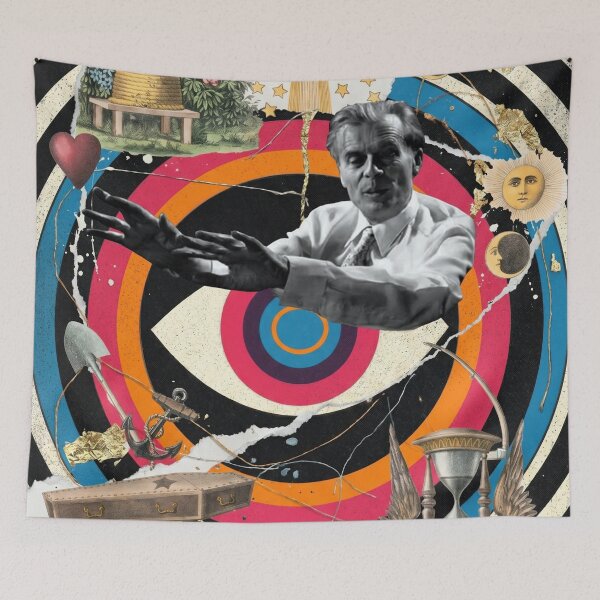 Item preview, Aldous Huxley Retro Vision Digital Collage designed and sold by Mystikos Art.