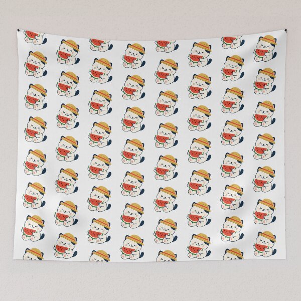 Item preview, Kawaii Cat Eating Watermelon Summer designed and sold by Anne97s.